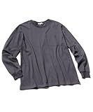 [ニッセン] Tシャツ・カットソー 綿１００％ヘビーウェイトオーバーサイズポケット付長袖Tシャツ チャコール L