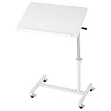 昇降式テーブル パソコンデスク 角度調節可能 サイドテーブル ミニテーブル ソファーサイド ホワイト