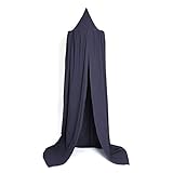 EZBUY　キッズベッドキャノピードーム　プレイテント,コットンリネン　蚊帳　子供の寝室用,ベビールーム装飾,室内室外用のウィグワム,子供の家　高さ240cm (紺)