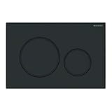 Geberit アクチュエータプレート Sigma20 デュアルフラッシュ用:ブラックマットコーティング、お手入れしやすいコーティング、ブラック。