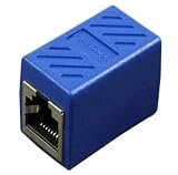 【Amazon限定】LANケーブル用中継コネクタ コンパクト ギガビット RJ45 延長 Cat7 Cat6 Cat5eコネクタ プラグ 8P8C メス-メス (1個, ブルー)