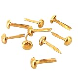MYmama 割りピン 10個入り 平型/丸型 金/銀 4.5mm/6mm/8mm レザークラフト 留め具 クラフト用 手芸用品 (【6mm】ゴールド 平型)