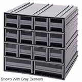 Quantum QIC-4244IV Interlocking Gray Storage Cabinet with 8 Ivory Drawers, 11.38-Inch by 11-3/4-Inch