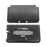 ブラックカラー 3DSXL 予備ハウジングケース A/E フェイスシェル 交換用 古い3DS XL/LL 3DSLL ビッグハンドヘルドコンソール用、米国版上部フェースプレート/下部リアバッテリーカバープレート 2個セット