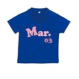 BabyChips March(名入れ半袖ベビーTシャツ) 80 ロイヤルブルー