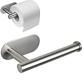粘着式トイレットペーパーホルダー - 粘着式 トイレットペーパーロールホルダー キッチン 洗面台 ホテル 用 トイレットペーパーホルダー (シルバー)