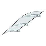 ひさしっくす　おしゃれ庇　ひさし　EAモデル (W200cm, ボード：クリア　ブラケット：シルバー)