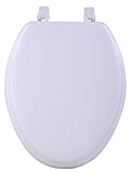 Achim Home Furnishings TOVYELWH04 19-Inch Fantasia Elongated Toilet Seat, Soft White [並行輸入品]