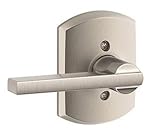 Schlage Lock Company F170LAT626GRW Latitude Single Dummy Door Lever with Decorative Greenwich, Satin