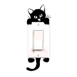 Welcomeuni New Cat Wall Stickers Light Switch Decor Decals Art Mural Baby Nursery Room by welcomeuni