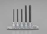 エスコ 3/8"sq/5個組[Hex]ロングビットソケット EA617YL-200
