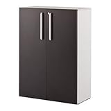 R・Fヤマカワ プリーマ 木製格子型シェルフ 2列3段 共通扉付き W800×D380×H1114mm SHWKS-23LD グレー扉