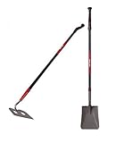 Kylin Garden Tool Set - Include Square Point Shovel and Forged 7'' Mortar Hoe with 3mm Wall Thicknes
