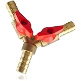 GRmkt ガス ホース 分岐 継手 ジョイント コネクター 二股 Y型 変換 三方向 ソケット 3ウェイ 取り付け ホースバーブ 金属 真鍮 外径 12mm