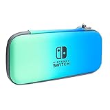 Switch ケース Switch OLED専用ケース 薄型 かわいい switch oledケース 収納バッグ スイッチ収納バッグ ゲームカード10枚収納 全面保護 持ち運び便利 防塵 防汚 耐衝撃 傷つき/汚れ/落下防止 人気 おしゃれ,Blue Green