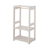 天然木キッズハンガーラック (ホワイト)