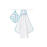 aden + anais Classic Hooded Towel + Washcloth Set, Fluro Blue by aden + anais [並行輸入品]