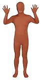 Sheface Spandex Mouth Open Second Skin Zentai Full Body Costume (X-Large, Brown)