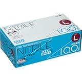 （まとめ） 川西工業 ニトリル 使いきり極薄手袋 粉なし ホワイト L #2039 1箱（100枚） 【×5セット】