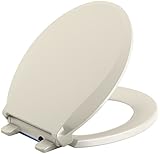 KOHLER 75758-47 Cachet Nightlight Quiet-Close with Grip-Tight Round-Front Toilet Seat, Almond [並行輸入品