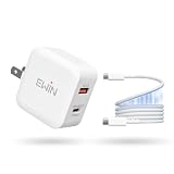Ewin USB-C充電器 20W 2ポート PD対応 USB-C to Cケーブル付属 折りたたみ式プラグ PSE技術基準適合