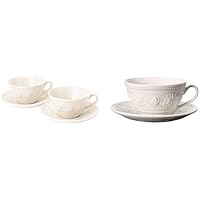 【セット買い】【正規輸入品】 ウェッジウッド フェスティビティ アイボリー ティーカップ&ソーサー ペア + ティーカップ&ソーサー