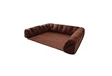 フロアコーナーソファ　(コの字タイプ 小) (40mm厚ウレタンマット+パッド) ブラウン