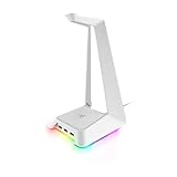 Razer Base Station Chroma Mercury White CHROMA ENABLED HEADSET STAND WITH USB HUBレイザー ヘッドフォン スタンド 白 レインボー 光 [並行輸入品]