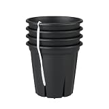 根っこつよし ブラック 3.5号 4P 1個売り(合計4個) プラスチック鉢 スリット鉢 用品 資材 植木鉢 スリット構造 根っこを強く育てられる 鉢替えの頻度を減らせるよう工夫 根のサークリング現象を軽減 排水性を良く保つ 根腐れ防止 中の土が外から見えにくい