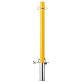 サンポール:サンバリカ―(ピラー)スチール製φ60.5 差込式鍵付・両フック 黄色 FPA-7SK-F11(Y)