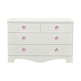 アルファタカバ 子供部屋に置きたいキッズチェスト ポップスター 幅100cm3段タイプ ホワイト(取っ手ピンク)