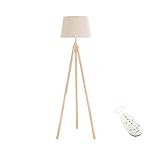 現代の簡単なフロアランプの研究ベッドルームのベッドサイドの北ヨーロッパソリッドウッド日本式インテリジェントリモコン垂直ledライトE27 * 1木の色 (色 : #3)