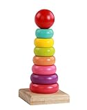 Ziweiba 子供 知育玩具 木製タワー 積み木 かさね 虹 お誕生日プレゼント