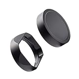 スクエアメタルレンズフード レンズキャップ付き Sigma 45mm F2.8 24mm F3.5 90mm F2.8 DG DN カメラ に対応 (黒)