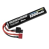 HTGベーシック リポバッテリー 電動ガン用 【特許技術G-Tech使用】 (7.4V 1300mAh 40C) スティックType ディーンズ互換コネクター(T型) [HighCapacity/HighOutput]
