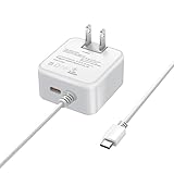 OMKUY 35W PD USB充電器 急速充電器 Type-C 充電器 GaN35W (PD3.0&PPS規格対応/Type-Cケーブル一体/PSE認証/超小型)タイプc スマホ充電器 折畳式プラグ 2つ同時充電 ACアダプター コンセント iPhone15 Pro/Galaxy/Android/Switch USB-C各種機器対応