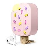 elago アイスクリームケース AirPods Pro 第2世代 ケース カバー - AirPods Pro 2 ケース 対応 カラビナー付き ワイヤレス充電対応 全面保護 (ストロベリー) EAPP2-ICE-LPK