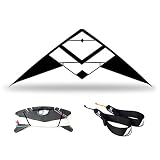 9KM DWLIFE スタントカイト ダブルラインカイト 2.2M リストストラップ＆30Mダイニーマカイトライン付き スポーツカイト 入門用 プロ 凧揚げ アウトドア
