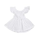 PER ベビー服　ベビー　ワンピース　ドレス　女の子　幼児　可愛い　飛び袖　バックレス　七五三　プレゼント　白い (L)