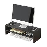 モニター台 二段式 机上台 幅50cm パソコン台 PC台 卓上収納 人間工学デザイン 机上整理 キーボード収納 パソコン スタンド プリンター台 耐荷重15kg モニタースタンド