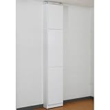 JKプラン 1cm単位で棚が調節出来る薄型扉付きラック 突っ張り棚 幅44cm ホワイト bdc-100115-wh