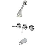 Kingston Brass KB2231YL Yosemite Three Handle Tub Shower Faucet, Polished Chrome, 3-1/8 inch Diamete