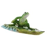 F Fityle 蓮の葉　カエル　動物の像　庭の装飾　可愛い　全３種　生き生き　工芸品 - 緑スタイル1