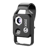 Nano Zoom 200x iPhone 用 200x Phoneミニ顕微鏡、偏光子付き200倍、電話ミニポケット顕微鏡、電話顕微鏡レンズ、携帯電話用HD偏光フィルター(ブラックMS002BK)