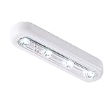 OxyLED? T-01 DIY Stick-on Anywhere 4-LED Touch Tap Light Push Light, LED Night Light for Closets, At