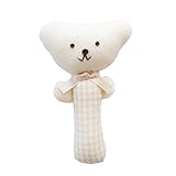 日本製 ベビー用ラトル　鈴入りがらがら　クマさん　ベージュ