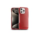 [n max n]【iPhone 16 Pro レザーケース (レッド)】本革 牛革 ハンドメイド MagSafe対応 ワイヤレス充電可能 ヘリンボーンステッチ クロスステッチ
