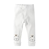 Baby Nest ベビーパンツ ベビー服 ロングパンツ プリンセス 女の子 コットン100% ホワイト 3-6M