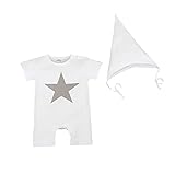 Famukaベビー　子供　星ロゴコットンロンパース（白　１８-２４ヶ月）