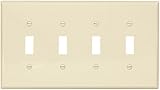 Eaton PJ4A-SP-L Polycarbonate 4-Gang Toggle Mid Size Wall Plate Almond [並行輸入品]